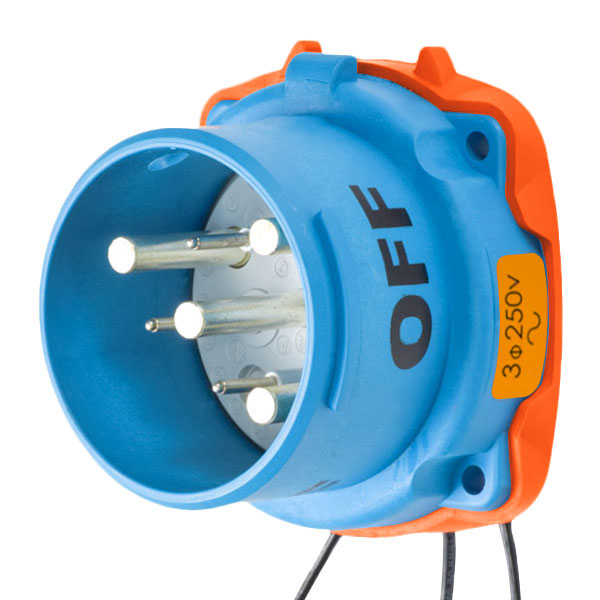 33-68073-263 - DS60 INLET POLY BLUE SIZE 4 TYPE 3R 3P+G 60A 250 VAC 60 Hz +3 AUX